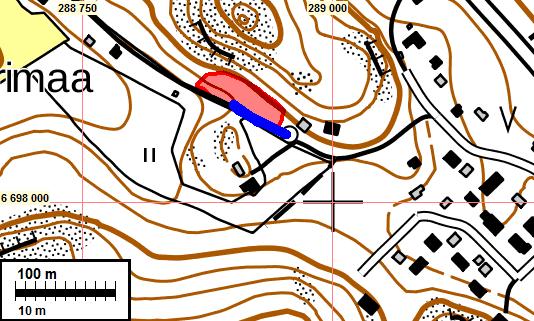 Yleiskartat Tutkimuskohteen sijainti (sinisen ympyrän sisällä).