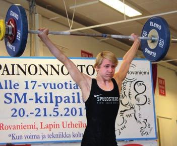 105 kiloa. Ounasvaaran Atleetti Klubin Valtteri Raudasoja otti pronssia tuloksella 88 kiloa.