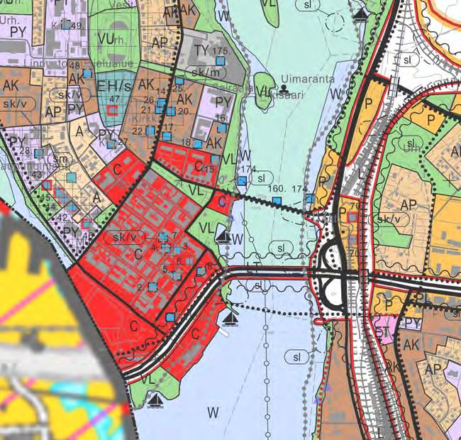 TORNION KAUPUNKI Tekniset palvelut Kaavoitus ja mittaus Yleiskaava 6 Voimassa olevassa Tornion yleisk aavassa (Kh 57 1.3.2010) asemakaavaalue on merkitty keskustatoimintojen alueeksi (C).