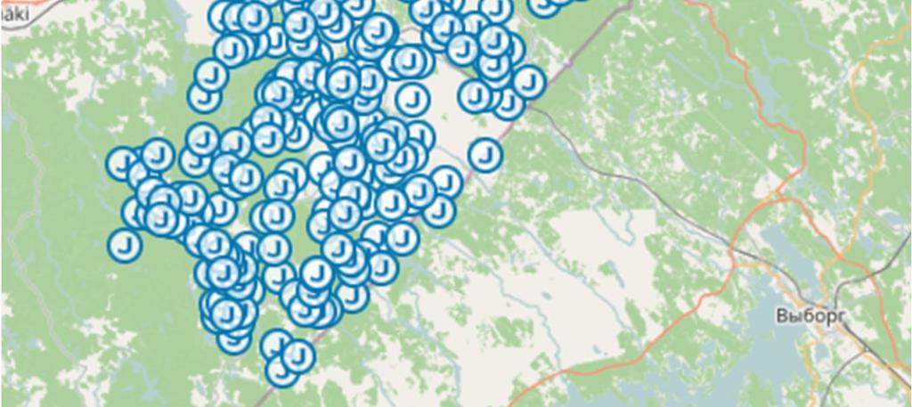 Toivottavampaa kehitystä olisi tukea maaseutualueiden kylien säilymistä elävinä ja ohjata vakituinen asutus kyliin. Kartalla on esitetty Lappeenrannan järvet.