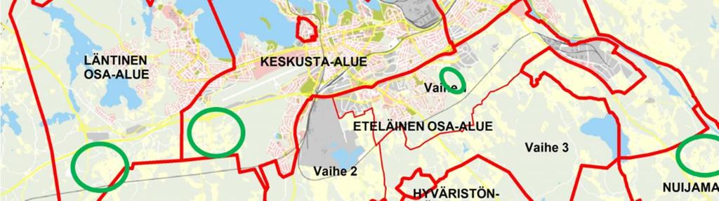 Kyläalue sijoittuu asemakaava-alueen väliin ja taajaman reuna-alueelle.