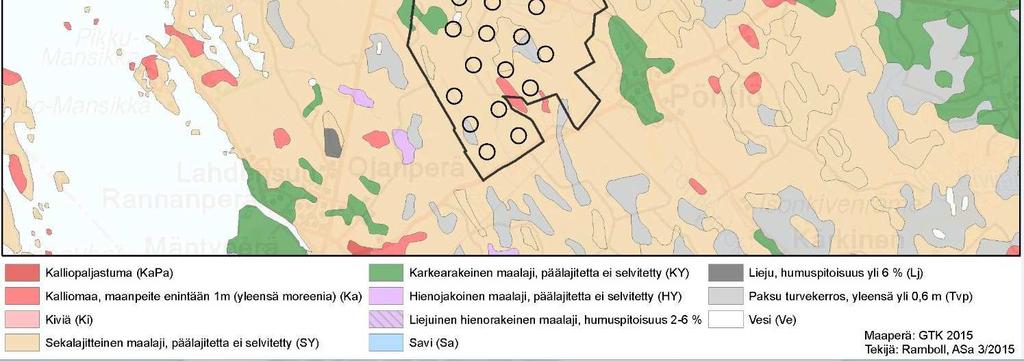 Pohjoisosassa on myös soita.