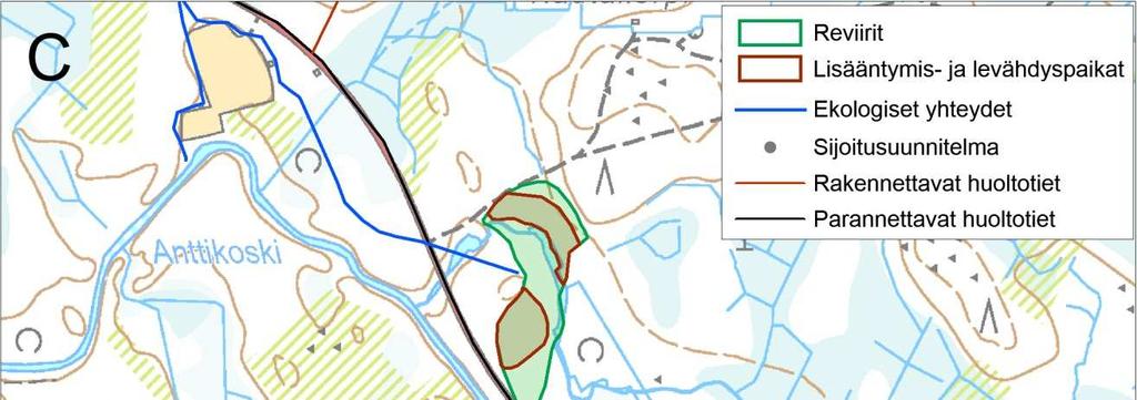 YMPÄRISTÖVAIKUTUSTEN ARVIOINTISELOSTUS 202 / 330 panahavaintoja, joiden perusteella reviirin ydinalueet määriteltiin.