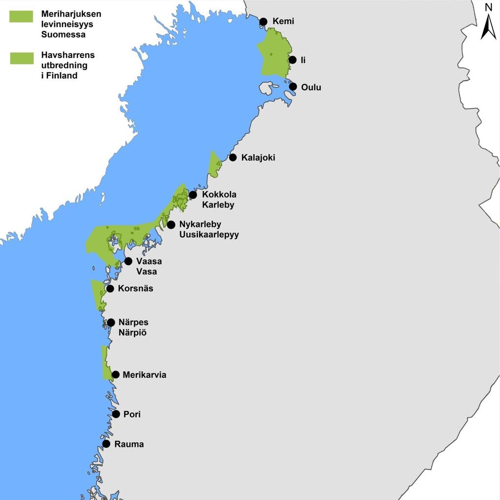 jokeen kudulle vaeltavaa kantaa. Tällainen on ollut esimerkiksi Rahjan saariston harjuskanta Kalajoella. Erityisten harjusalueiden tulee kattaa meriharjuksen ajantasainen levinneisyys Suomessa.