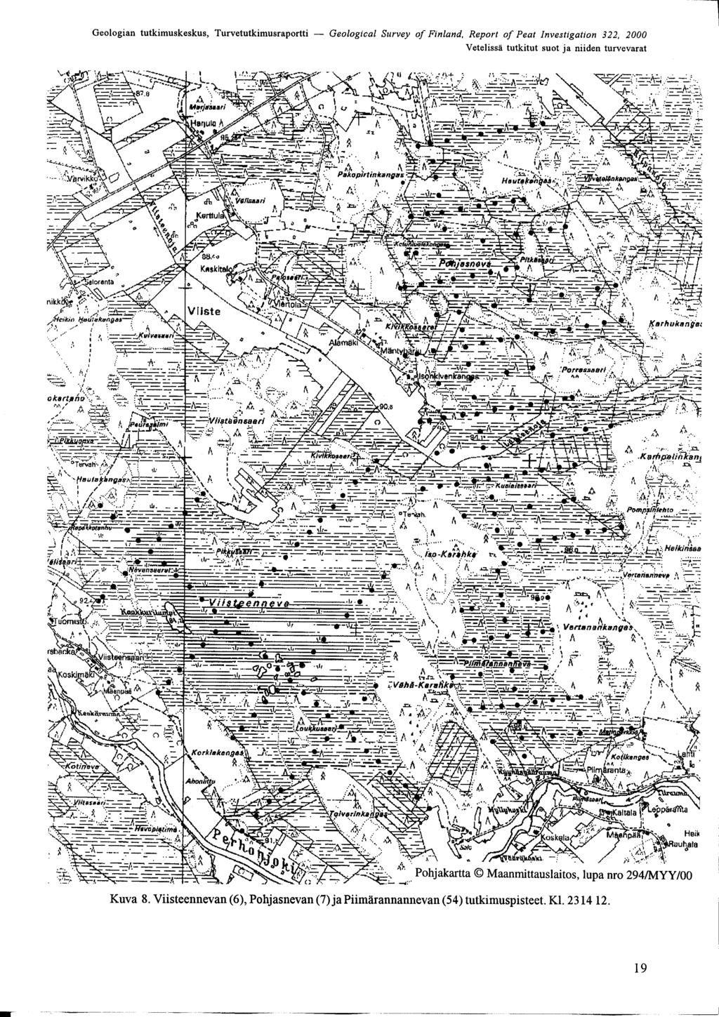 ~ Geologian tutkimuskeskus, Turvetutkimusraportti Geological Survey of Finland, Report of Peat Investigation 322, 2000 VetelissÄ tutkitut suot ja niiden turvevarat 1 1 l, :~1 ~1 % /' 5 M 1 11 ewle A