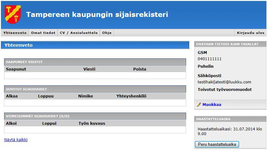 Painamalla vapaata aikaa varaat haastatteluajan. Mikäli vihreitä palloja ei ole näkyvillä, siirry seuraavan kuun kalenteriin klikkaamalla nuolesta.