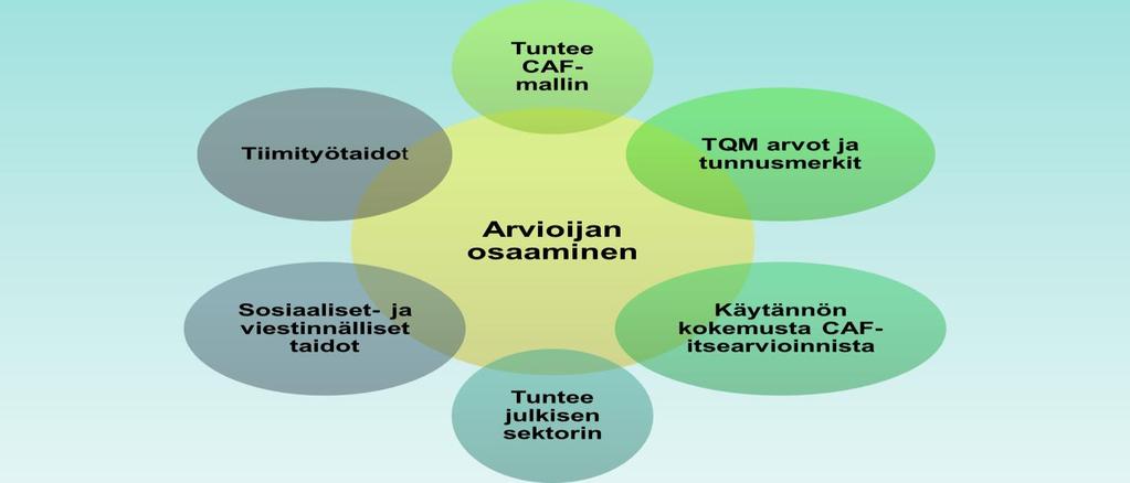 28 (83) Käytännön kokemus CAF-mallista ja/tai muista kokonaisvaltaisen laadunhallinnan (TQM) malleista itsearvioinnin ja laadun kehittämisen kehyksenä.