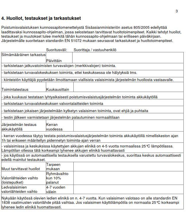 Liite 1 1 (1) Poistumisvalaistus