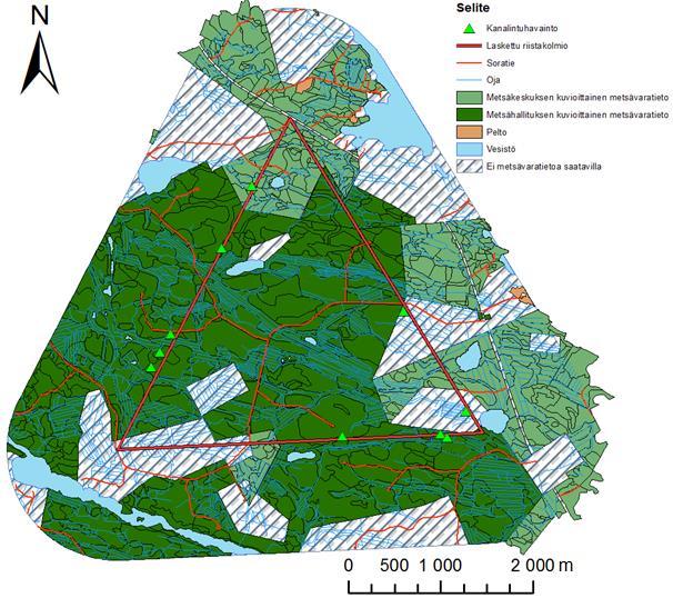 20 Metsävaratietoa täydennetiin maanmittauslaitoksen tuottaman ja ylläpitämän maastotietokannan avulla.