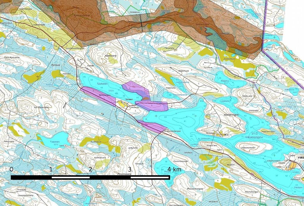 3 2. Inventoinnin lähtökohdat ja menetelmät Kaava-alue käsittää Viiksimonjärven länsiosan, Särkisen itä- ja lounaisrannat sekä järvien molemmin puolin olevat moreeniharjanteet, sen pinta-ala on noin