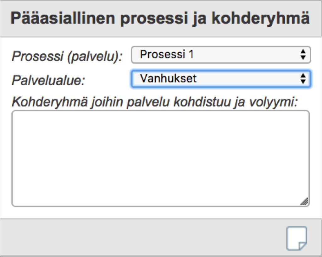 Kustannuslaskelma / kustannusarvio Palvelun suhde kokonaisarkkitehtuuriin Palvelun Tuotanto-välilehdellä kuvataan palvelun tuotantoon liittyvät tekijät kuten esimerkkikuvassa tietojärjestelmät