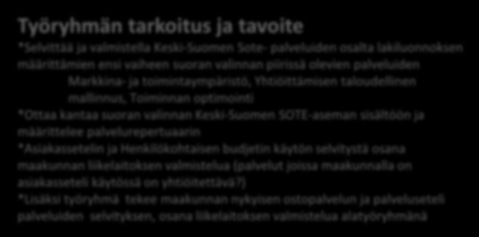 henkilökohtaiseen budjetointiin sekä yhtiömallintamiseen liittyen, lisäksi on kuultu asiantuntija selvityksiin liittyvää valmistelua ja käyty keskustelua Asiantuntijaryhmä on muodostanut kuvan