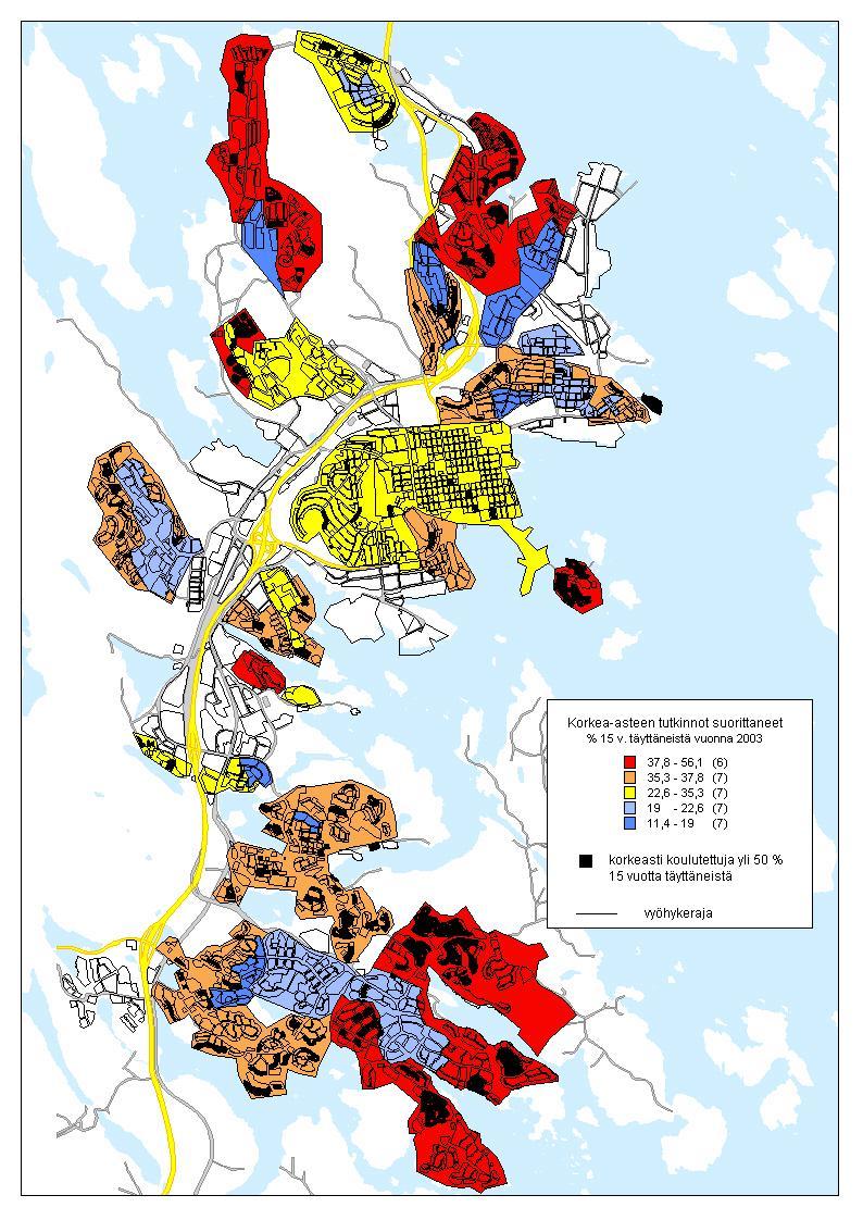 5. Koulutus 14 Kuopiolaisten koulutustaso on korkeampi kuin maassa keskimäärin. Kuopiolaisten koulutustaso on noussut vuodesta 1998.