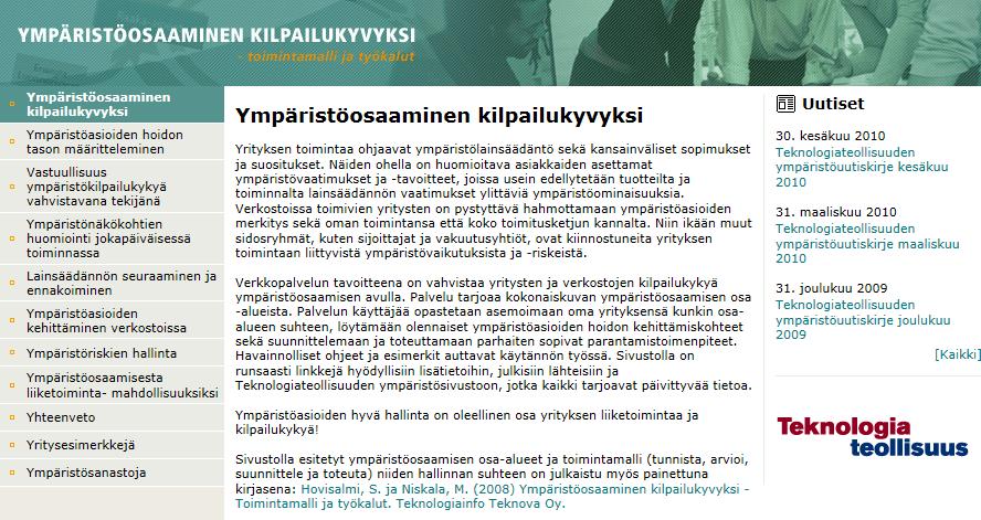 Työkaluja arvoketjun ympäristöosaamiseen