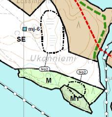 Ukonniemen suon luo-alueisiin, joiden vesitalous voi muuttua valuma-alueen rakentamisen seurauksena.