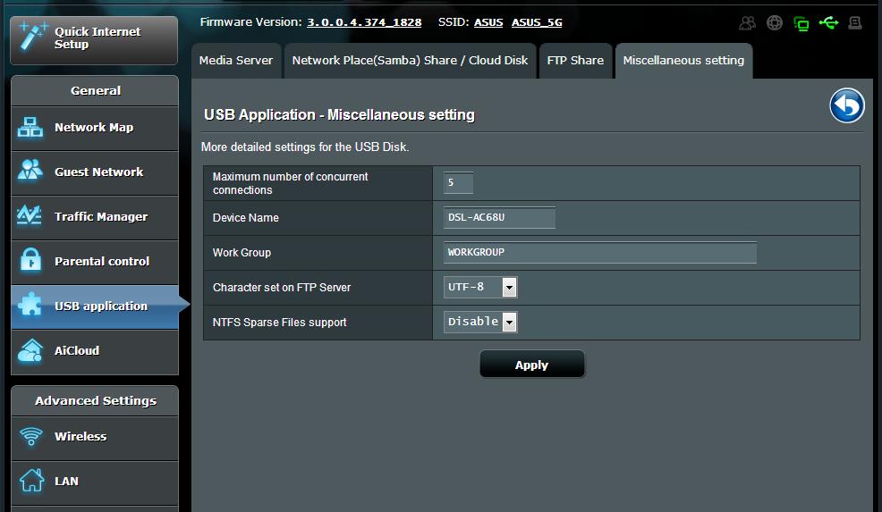 Muut asetukset -käyttö Muut asetukset -sivulla voi määrittää USB-levyn lisäominaisuuksia.