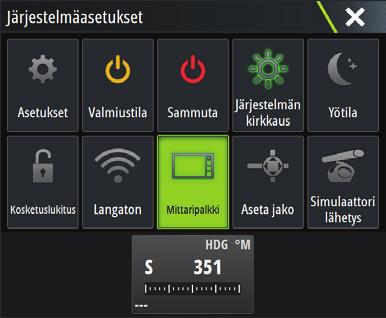 Reittipisteet ¼¼ Huomaa: Kun kohdistin on poissa käytöstä, reittipiste asetetaan aluksen sijainnin kohdalle.