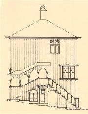 maaseurakunnan kirkossa. Mikko Mercklingin mukaan talo on saanut vaikutteita Bergamosta 74. Kuva 36. Casa Laurén, Jyväskylä (suunniteltu 1925, rakennettu 1927-28). Eteläpääty.