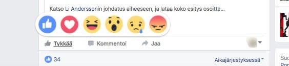 5 Facebook (4/4) Tykkäyspainike Yksi Facebookin tehokkaimmista työkaluista on tykkää -painike.