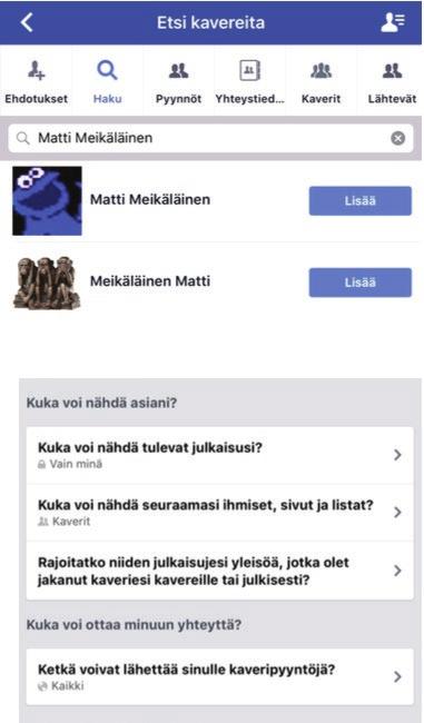5 Facebook (2/4) Aikajana Kun olet saanut aikajanan kuntoon, on aika lähteä etsimään Facebook-kavereita. Mikäli Facebook tuntuu hankalalta, ei varmasti enää kavereiden lisäämisen jälkeen.