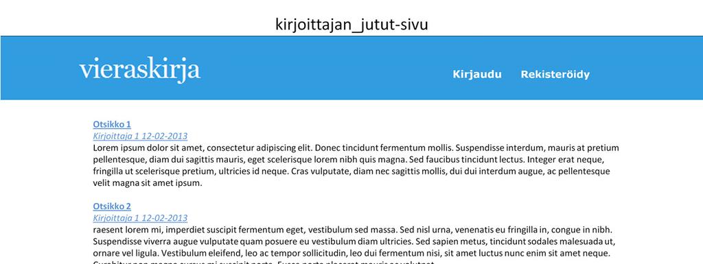 Lukija: n jutut Lukija Käyttäjä on avannut sivuston pääsivun ja