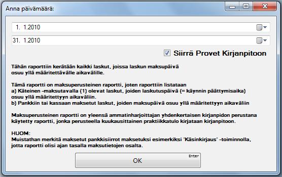 _ vuoden viennit ja päivittää saldot tilikarttaan. Muodosta tilit -painike kopioi edellisvuoden tilit uuteen tilivuoteen, myös tätä toimintoa varten on automaattitoiminto (1.10.4).