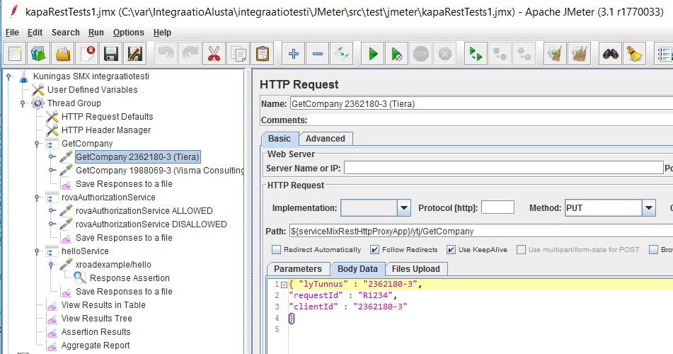 mvn clean verify Maven konfigurointitiedosto käyttää JMeter Maven Plugin:ia (https://github.