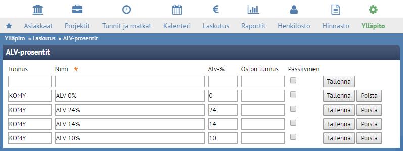 1.4 Asiakkaiden verkkolaskuosoitteiden määritys Asiakasyrityksen edustaja syöttää kullekin verkkolaskuja vastaanottavalle asiakkaalleen Asiakkaan tietojen Laskutustiedot välilehdellä seuraavat