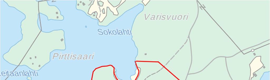 16 Kuva 1. Karttaote alueesta, jolla sijaitsee lunastettu kiinteistö Kiviniemi [30].