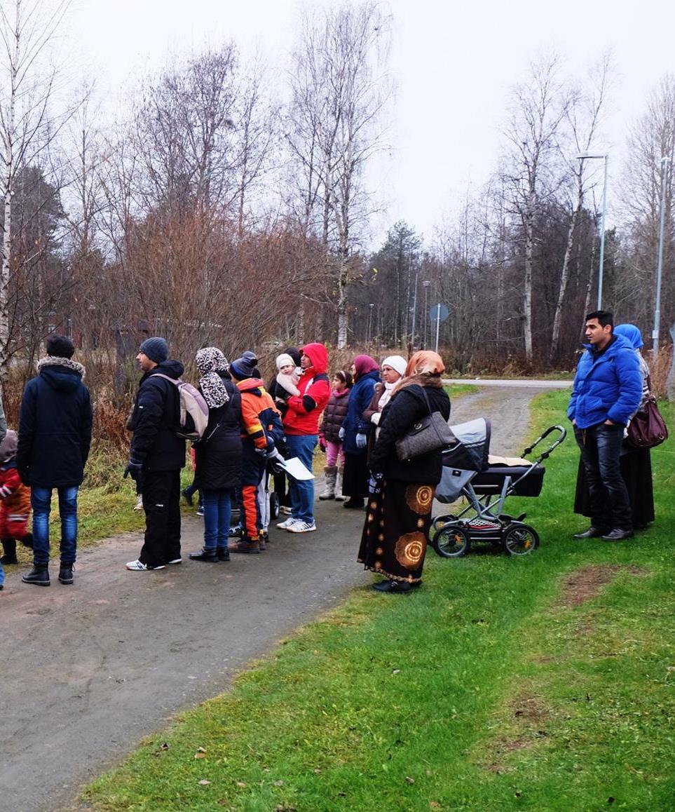 Kohderyhmät Pohjois-Pohjanmaalla olevat nuoret aikuiset turvapaikanhakijat sekä lapsiperheet. Juuri turvapaikan saaneet.