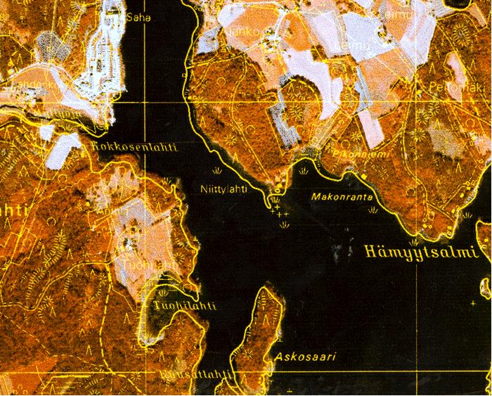 Maastotietokannan kattavuus laatuluokittain 31.12.2003 (c) Maanmittauslaitos Ortokuvalle projisioitu maastokartta.