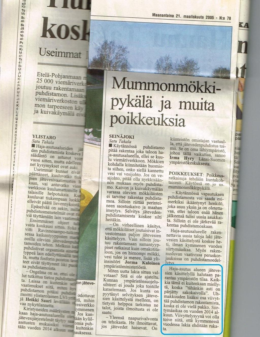 Iso kiitos, että Seinäjoen kaupunkia, yhtenä