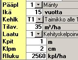 Tarkista työmaakuvioilta, että taimikon varhaishoidon kuvioilla jäävä pääpuulaji, jäävä keskipituus ja jäävä