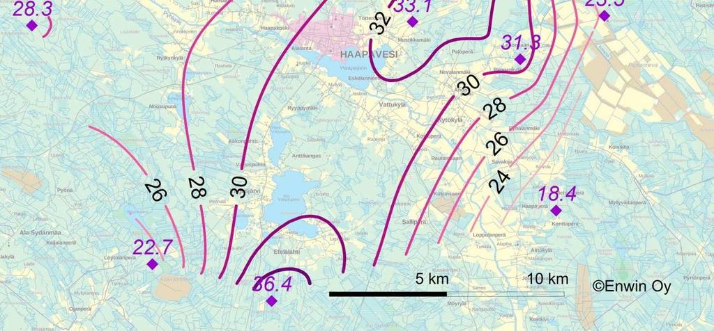 /min/maks) kymmenellä näytealalla ( mgzn/kg) 1995-1996 2006 2011 2016 keskiarvo minimi maksimi Kuva 6.