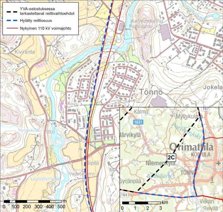 22 400 + 110 kv voimajohto Hikiä Orimattila 4 HANKKEEN TOTEUTTAMISEN VAIHTOEHDOT 4.