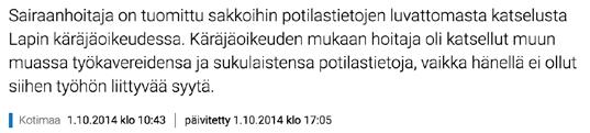 Miten toisen henkilön tietoa tulisi käsitellä?