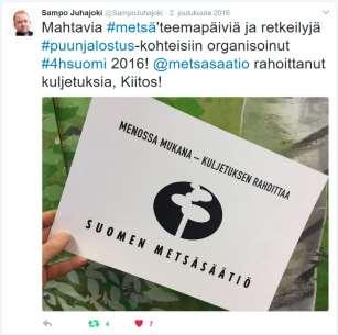 Metsäsäätiö rahoitti Taloudellisen tiedotustoimiston Yrityskylä-oppimisympäristöihin metsäalan perusnäkyvyyden kaikkiin kahdeksaan yrityskylään.