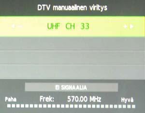 Country- (Maa) ja Tune Type (Viritystyyppi) -asetus.