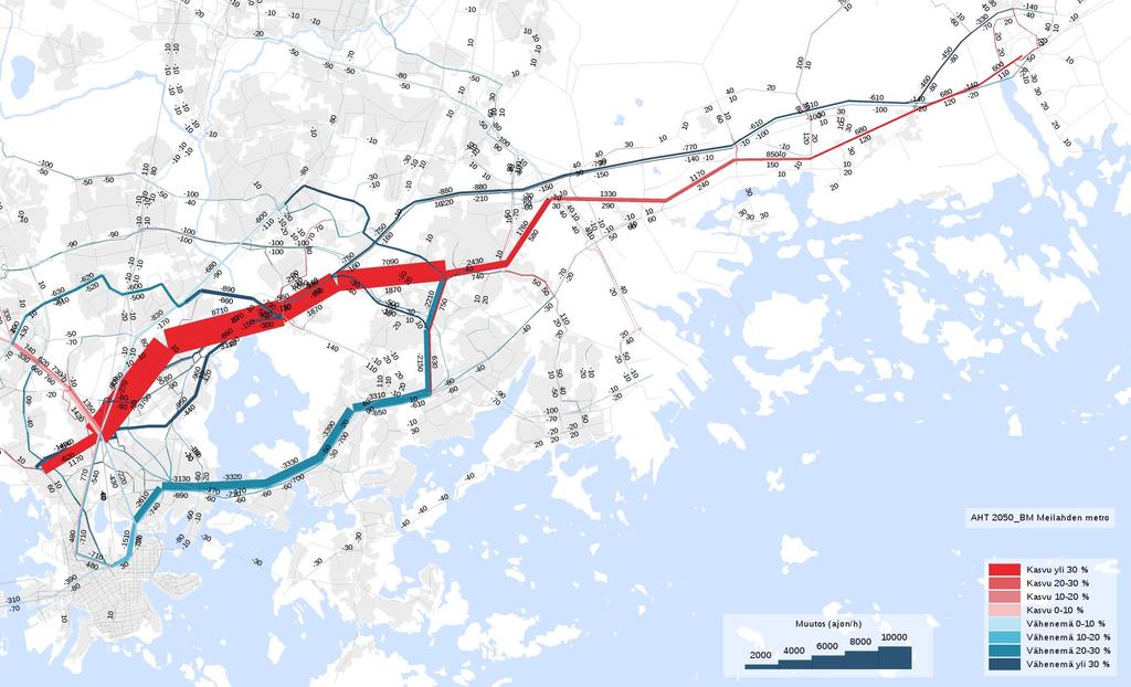 Metrolinja Sibbesborg-Kontula-Pasila-Meilahti vaikutukset