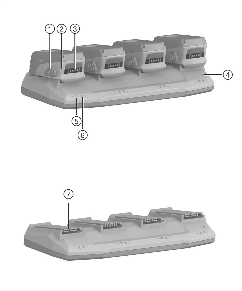 3 Kuvaus 3.1 Tuoteyhteenveto @ ; = Vapautuspainike jossa lisätoimintona lataustilan näytön aktivointi Akku Akun lataustilan LED-näyttö 3.