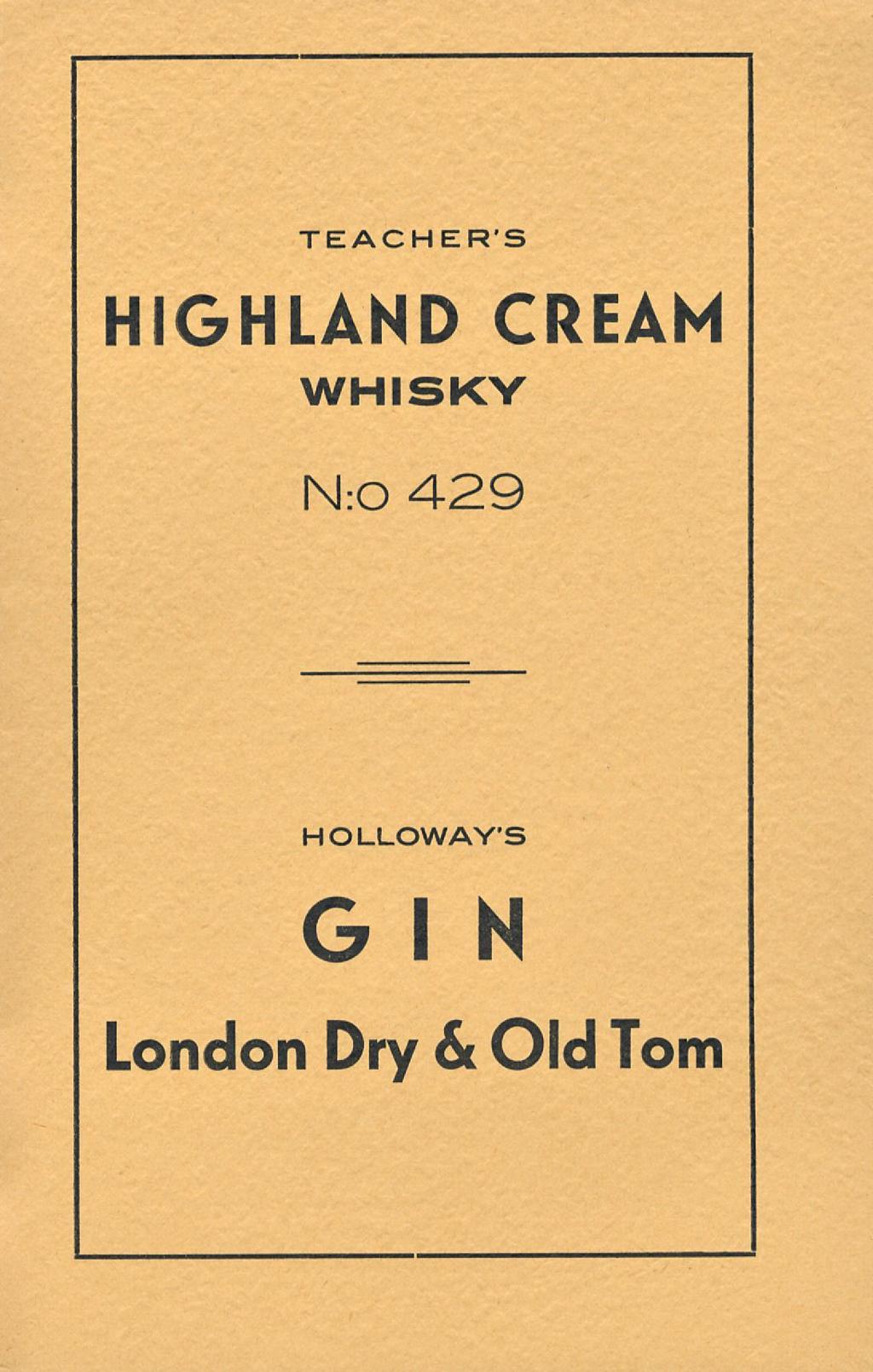 TEACHER'S HIGHLAND CREAM WHISKY N:0