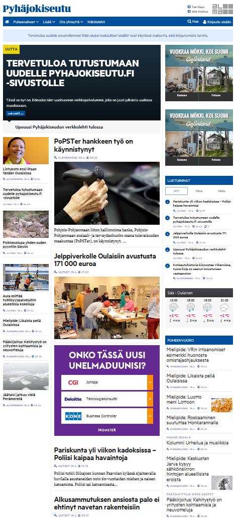 Digitaaliset tuotteet Pyhäjokiseutu on alueen ykkösmedia myös verkossa.