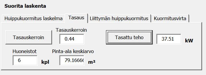 Samalla aukeaa ikkuna, josta voi tarkistaa onko kyseinen tasauskerroin sama kuin aiempaan kokemukseen perustuva kuten kuvassa (Kuva 1.). Kuva 8.