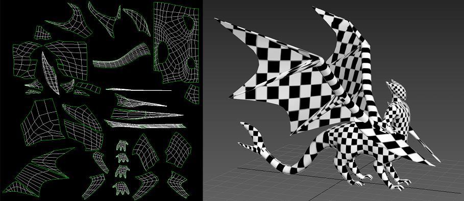 25 Kuva 19. Nopeasti kartoitettu UV-Map ja tarkistus shakkiruutu-tekstuurilla Eksporttasin mallin ulos 3ds Maxista ja toin sen Mudboxiin.