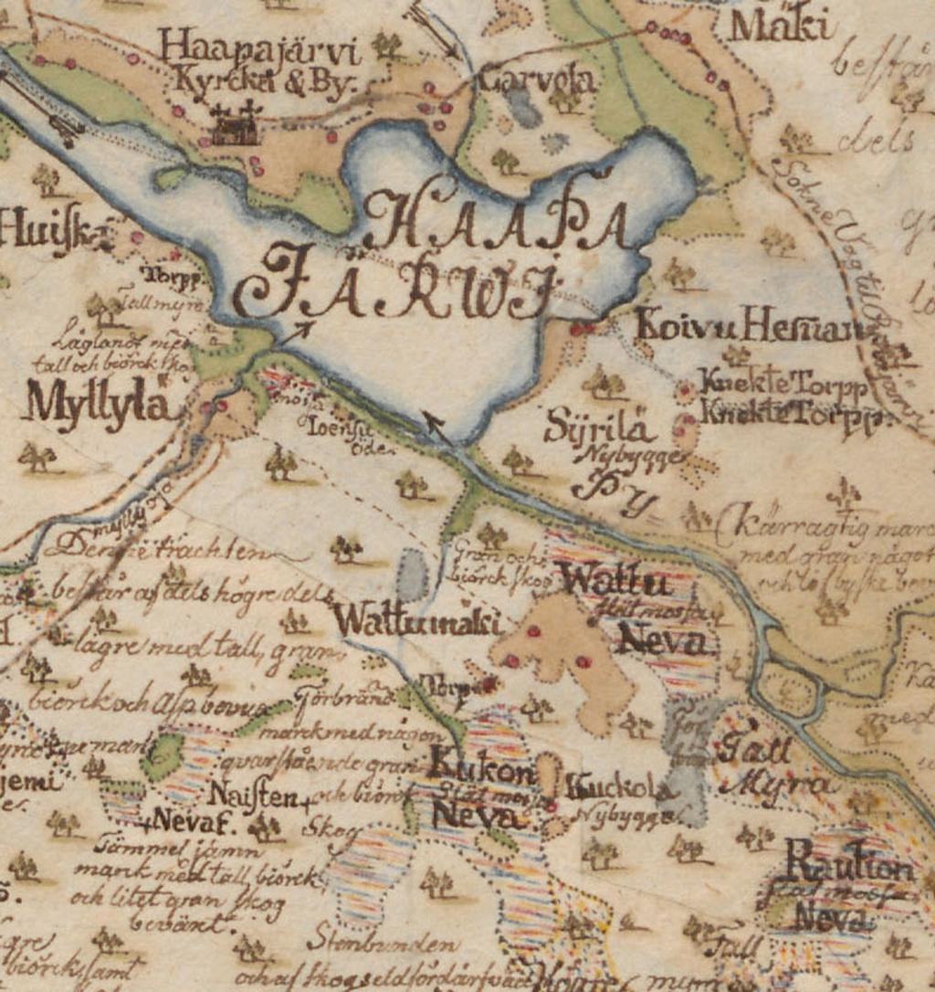 10 Geometrinen kartta vuodelta 1760, Carl Holmlund.