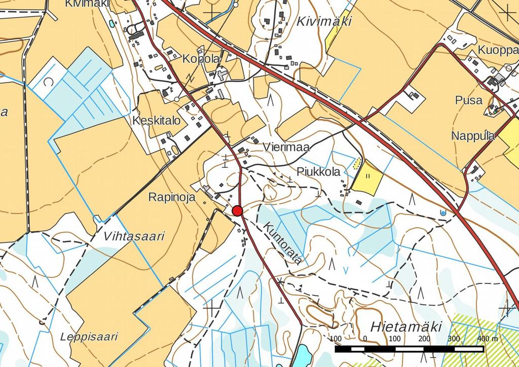 Rapinoja, tervahauta erottuu