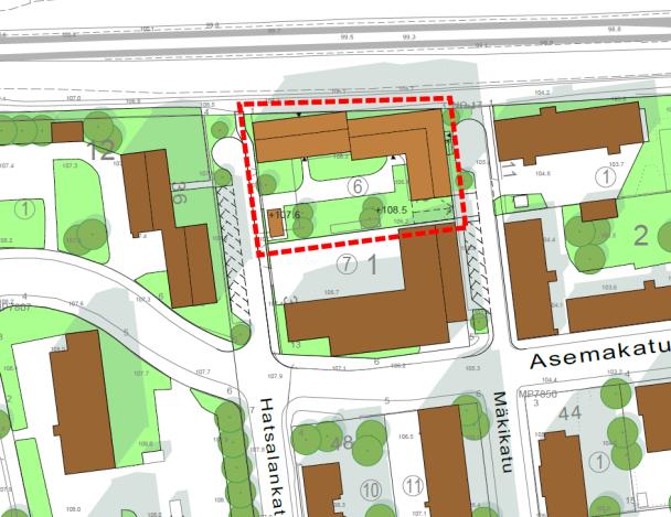 MÄKIKADUN TUKIKOHTA / MALJALAHTI 3-1-6 32 rakennusalamerkinnällä niin, että rakennus rytmittyy pienimittakaavaisemmaksi yhtenäisen massan sijaan.