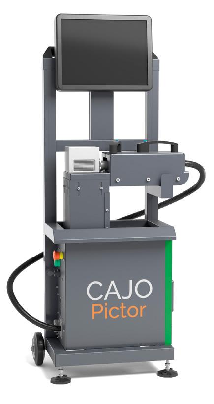 Cajo Pictor Cajo Pictor -esittely Tekniset tiedot Lasertyyppi Aallonpituus Laserteho Säteen ohjaus Kuitu 1060 1080 nm 20 W Peiliohjattu Cajo Pictor liikuteltava merkintälaitteisto on suunniteltu