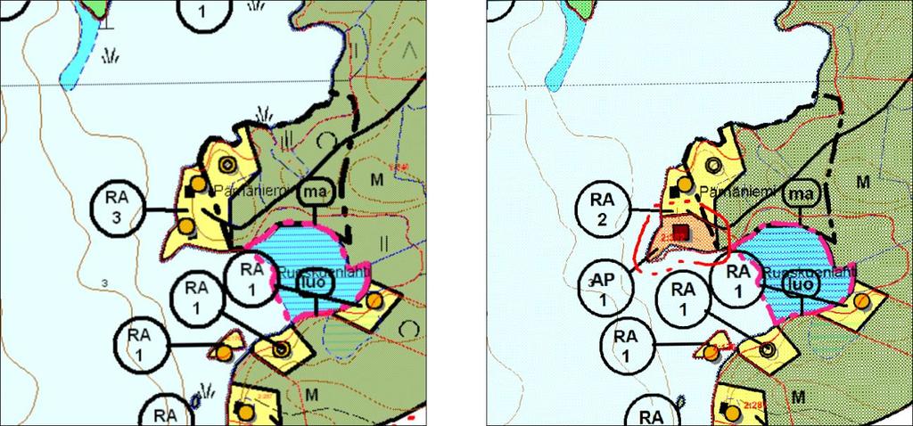 FCG SUUNNITTELU JA TEKNIIKKA OY Kaavaselostus 8 (25) 2.7 Muutosalue 7 Alue sijaitsee Ottamon kylässä Majutveden rannalla noin 4 km:n etäisyydellä Sysmän keskustasta.