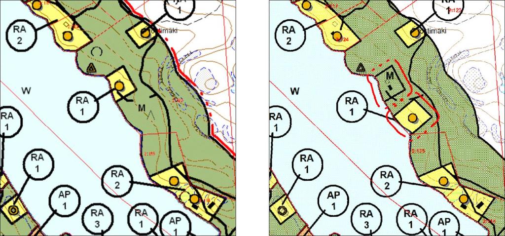 FCG SUUNNITTELU JA TEKNIIKKA OY Kaavaselostus 11 (25) 2.10 Muutosalue 10 Alue sijaitsee Sääksjärven rannalla Rapalan kylässä ja koskee tilaa RN:o 781-413-2-123 Postimäki (Sääksjärventie 50).